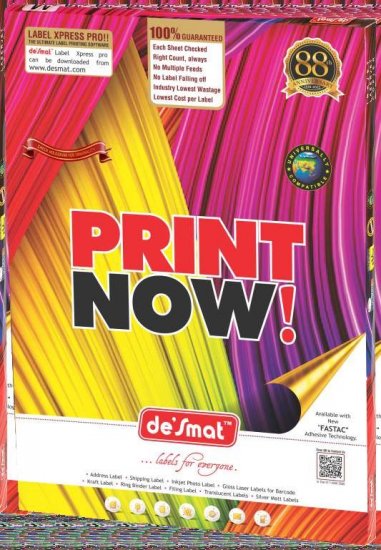 A4 Fluorescent Blue Label Sheets, 75 Sheets (A4STCB75S)