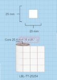 Thermal Transfer Label Roll, 25 x 25 mm, 4 Across (LBL-TT-25254)