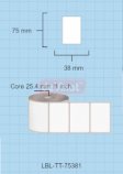Thermal Transfer Label Roll, 75 x 38 mm, 1 Across (LBL-TT-75381)