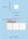 Thermal Transfer Label Roll, 75 x 75 mm, 1 Across (LBL-TT-75751)