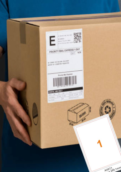A4 Shipping Label, 1 per Sheet, 210 x 297 mm (A4ST100)