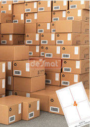 A4 Parcel Labels, 4 per Sheet, 99.1 x 139 mm (A4ST4)