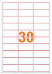 A4 Address Labels, 30 per Sheet, 64 x 26.7 mm (A4ST30)