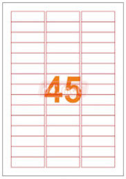 A4 Address Labels, 45 per Sheet, 58 x 17.8 mm (A4ST45)