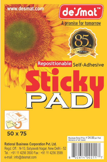 Super Sticky Notes Pad, 50.8 x 76.2 mm, Yellow (231Y)