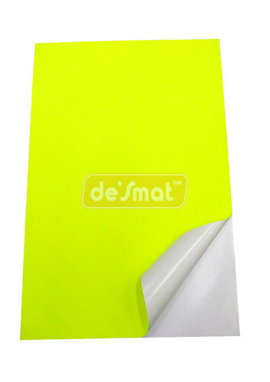A4 Fluorescent Lemon Label Sheets, 75 Sheets (A4STCL75S)