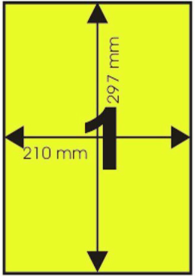 A4 Fluorescent Lemon Label Sheets, 75 Sheets (A4STCL75S)