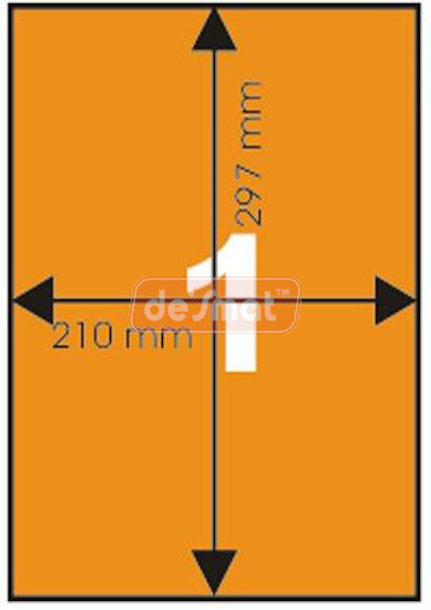 A4 Fluorescent Orange Label Sheets, 75 Sheets (A4STCO75S)