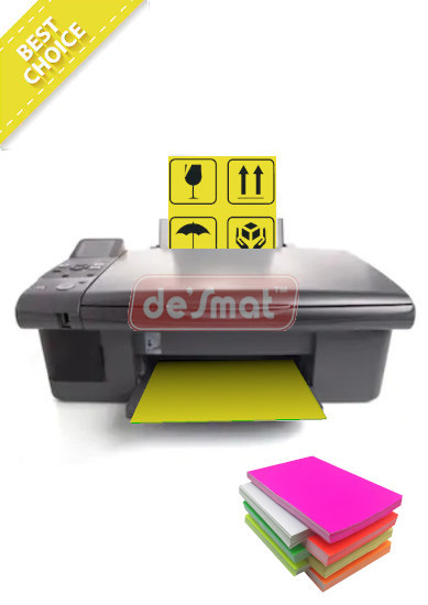 A4 Fluorescent Yellow Label Sheets, 75 Sheets (A4STCY75S)