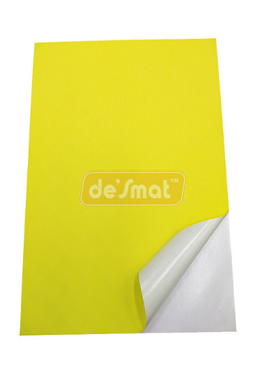 A4 Fluorescent Yellow Label Sheets, 75 Sheets (A4STCY75S)