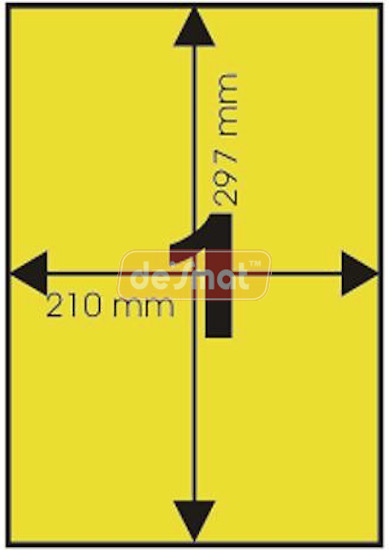 A4 Fluorescent Yellow Label Sheets, 75 Sheets (A4STCY75S)
