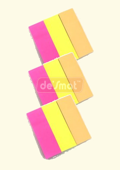3-Colour Fluorescent Sticky Markers, 25 x 76 mm, 40 Sheets (PM31340S)