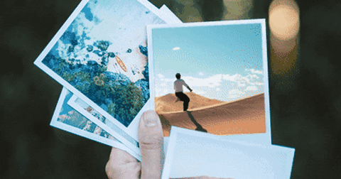 Inkjet photo prints held in hand